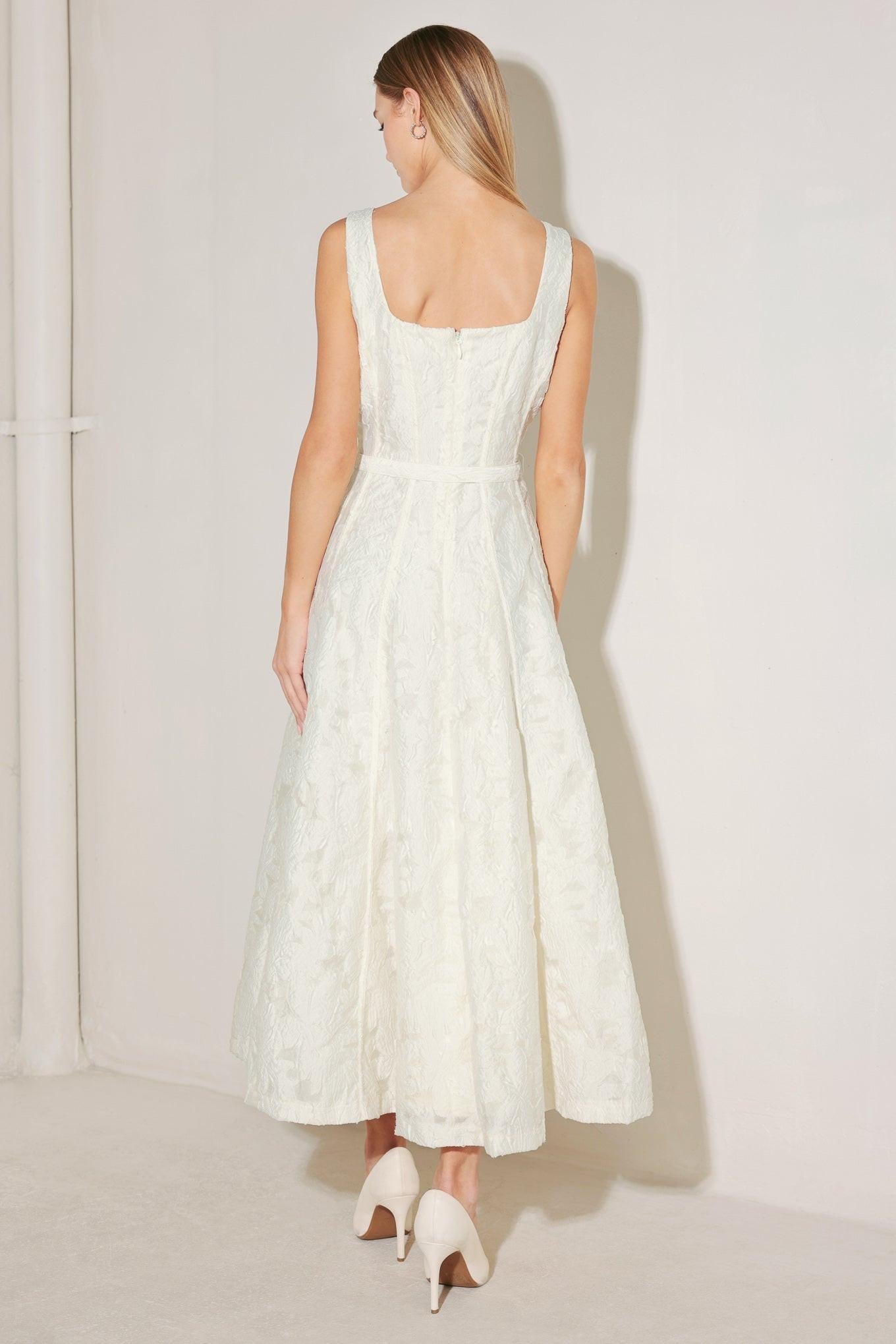 [PREORDER] LOVE IN SLOW MOTION WOVEN JACQUARD MIDI DRESS