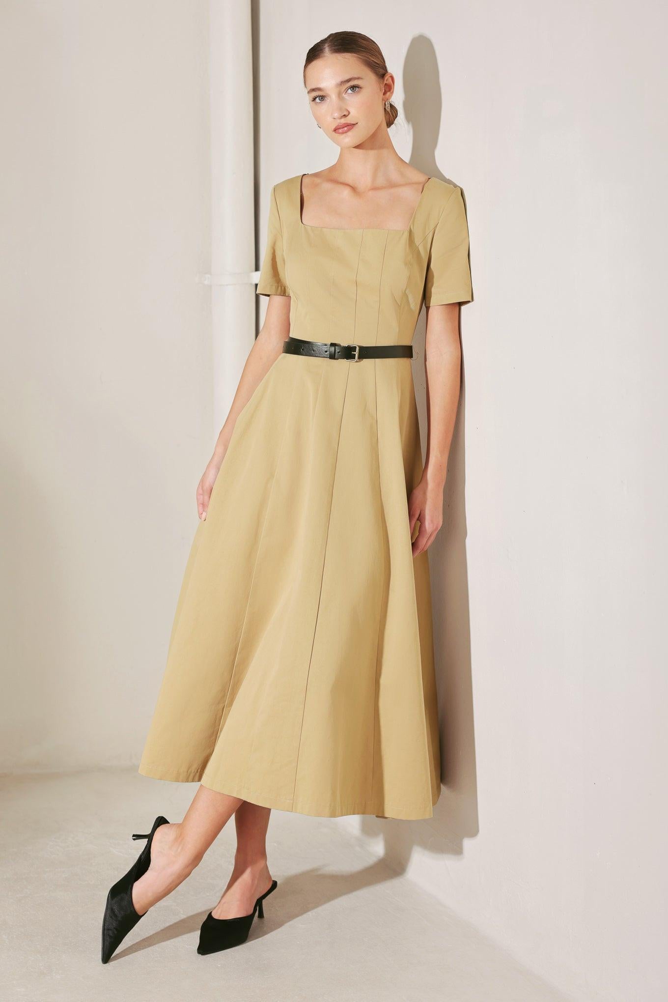 [PREORDER] WARM STONE EDIT WOVEN MIDI DRESS