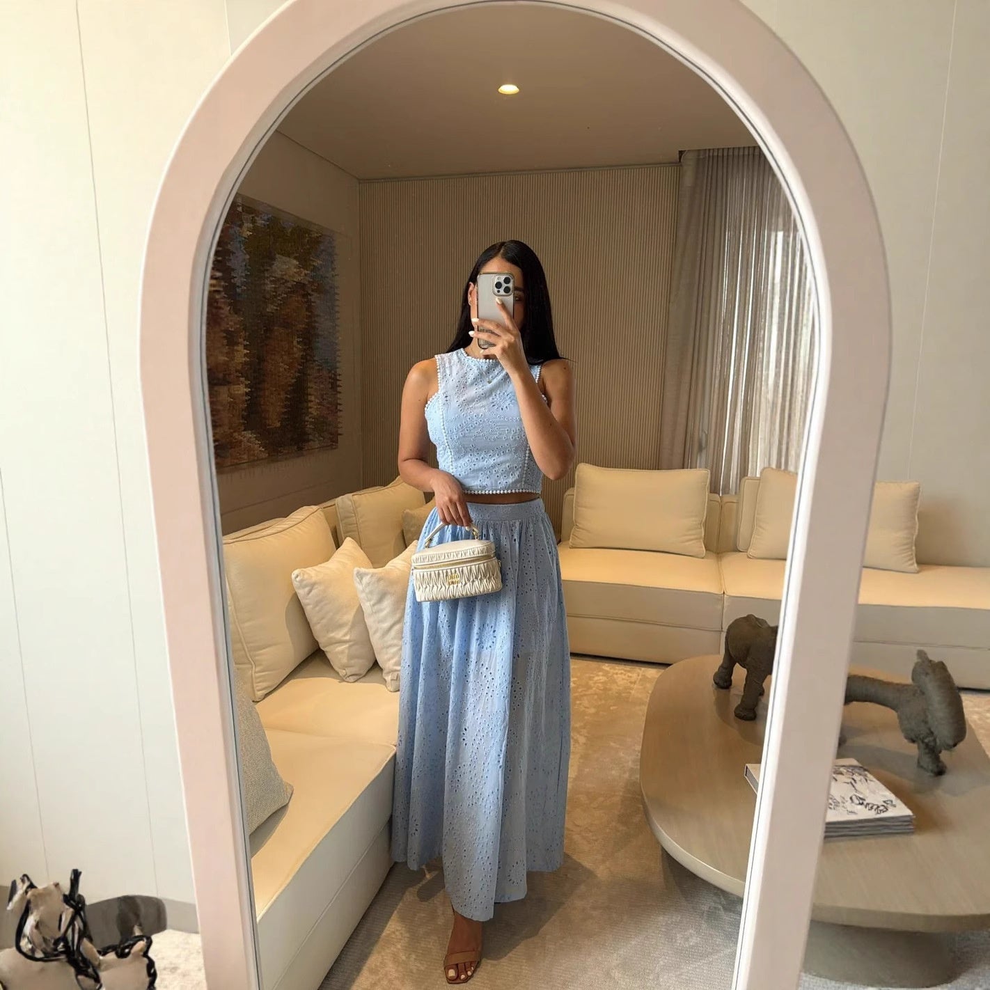 Vest lace skirt set