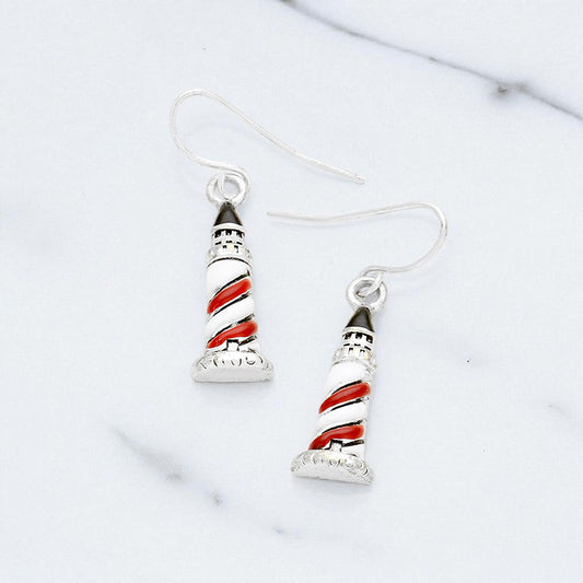 Enamel lighthouse earrings