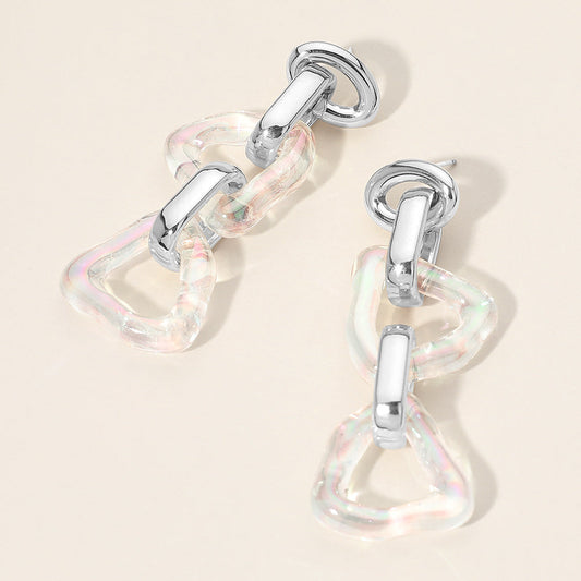 Chunky Geometric Link Drop Statement Earrings
