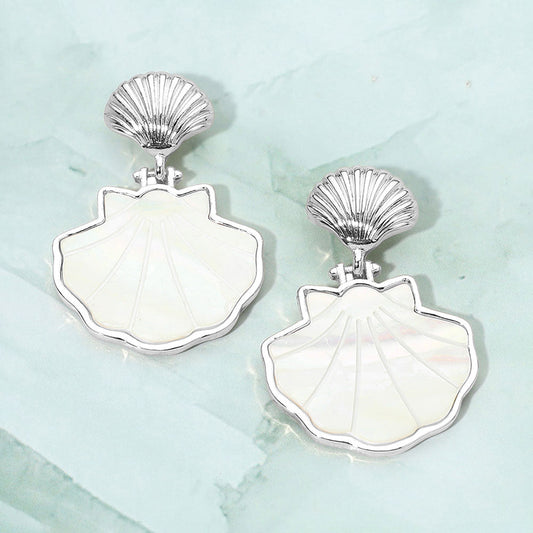 Mother of Pearl Shell Drop Dangle Earrings
