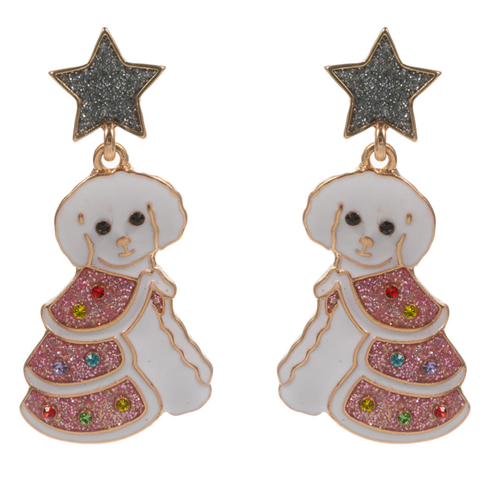 Holiday Puppy Dangle Earrings