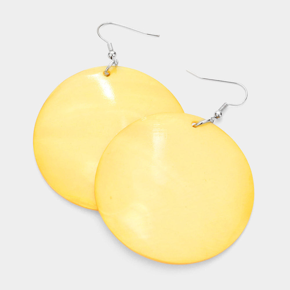 Shell Circle Dangle Earrings