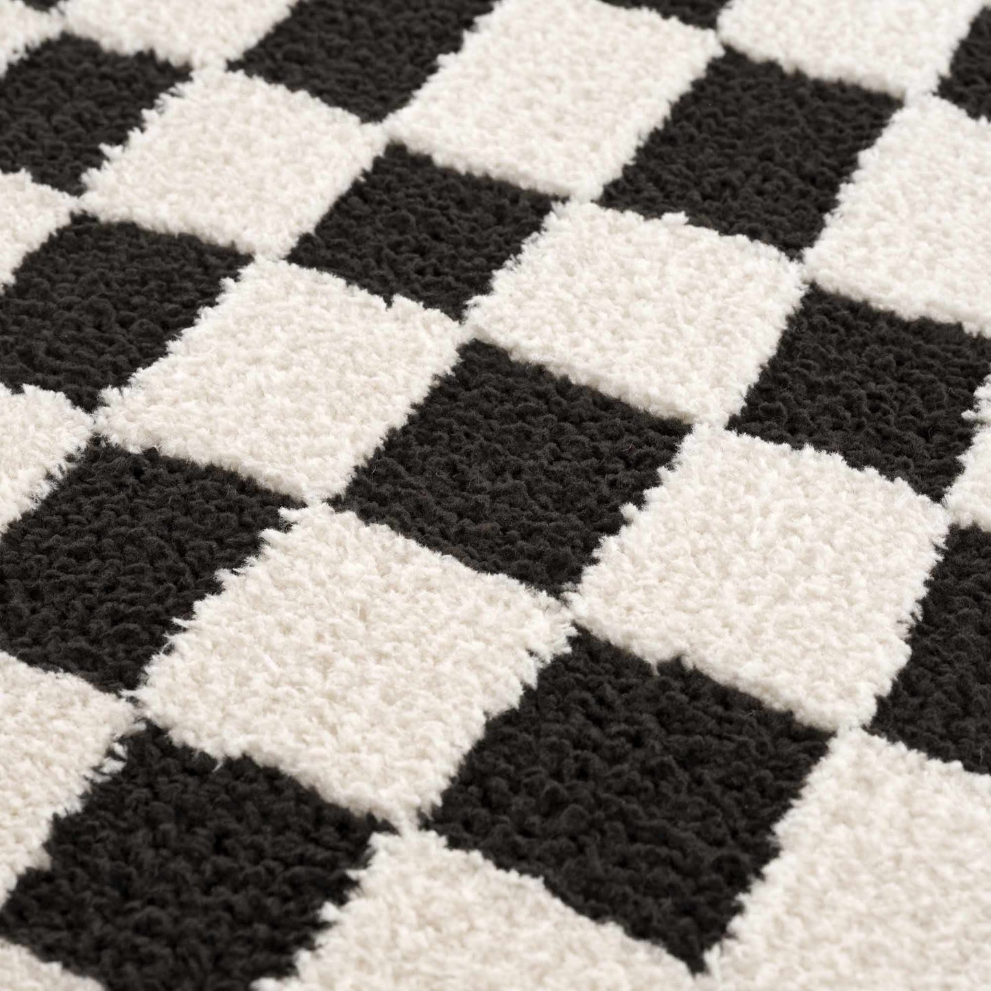 Lajos Black & White Checkered Area Rug-5