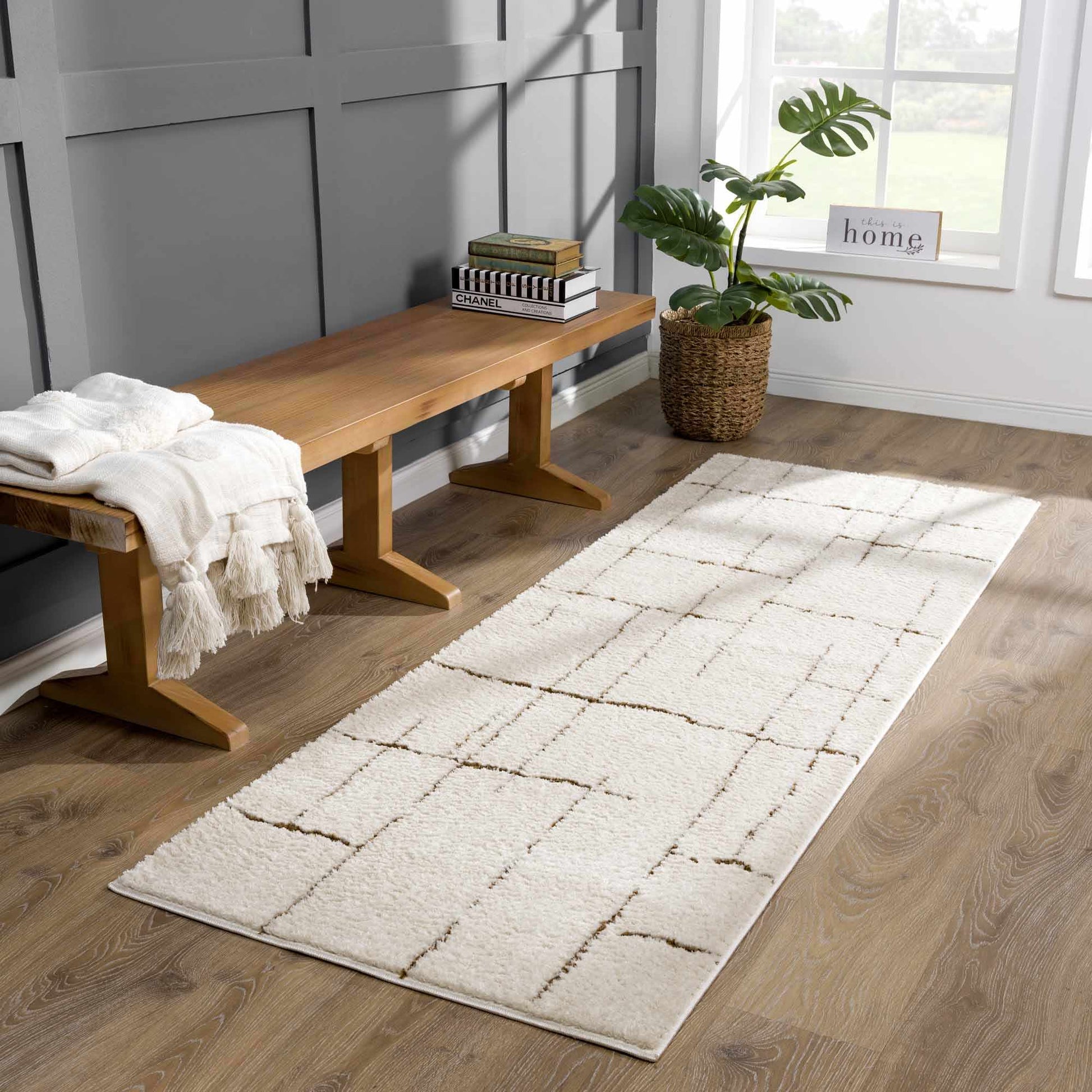 Koume Ivory & Brown Area Rug-2