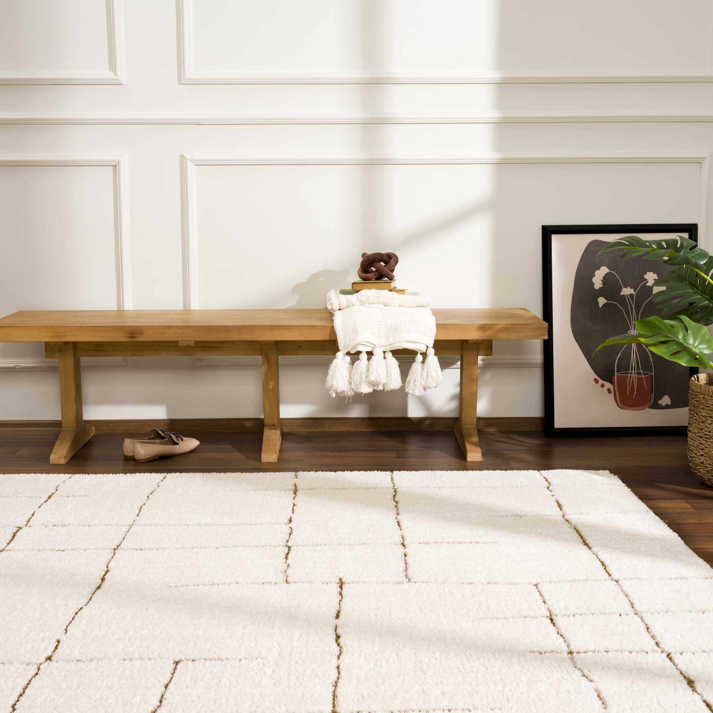 Koume Ivory & Brown Area Rug-3
