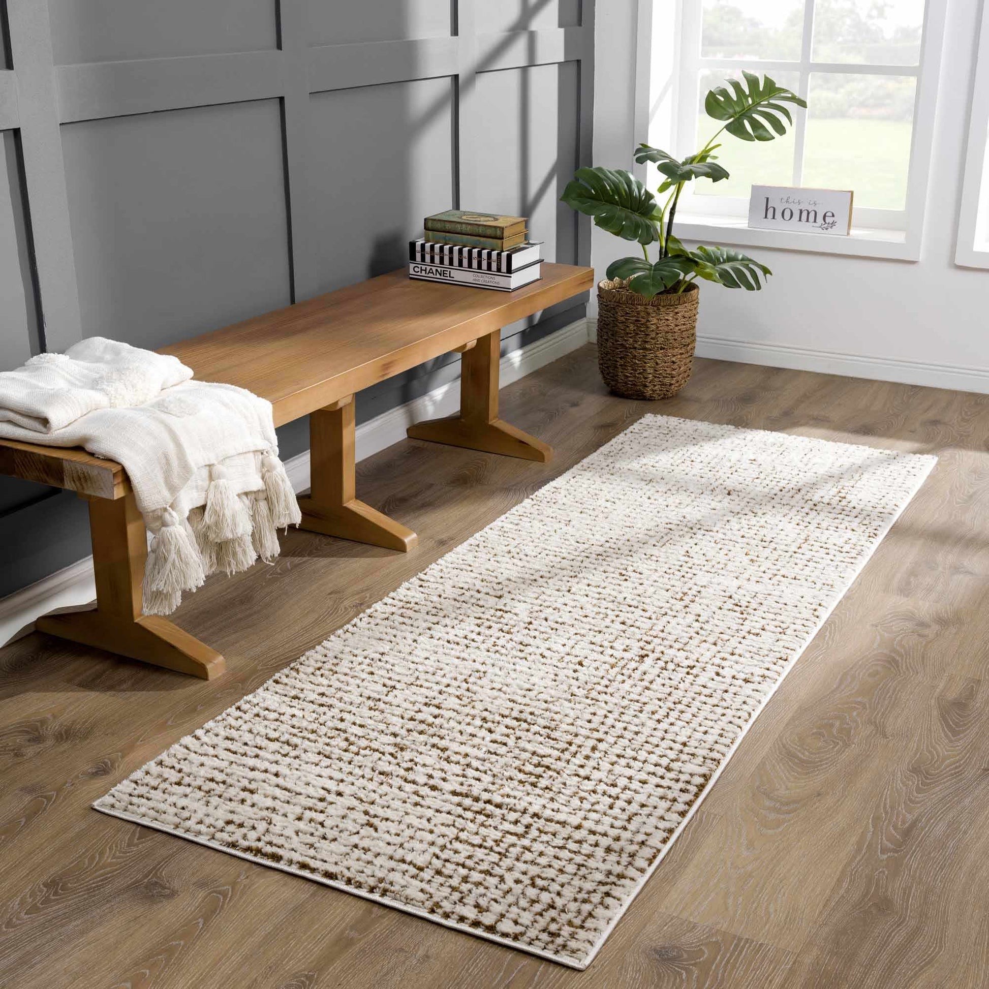 Keita Cream & Brown Area Rug-4