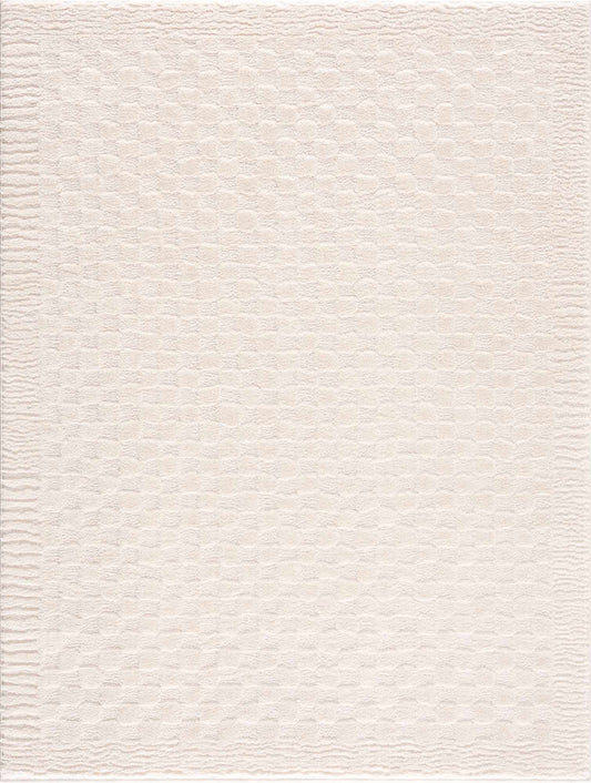 Leryn Ivory Checkered Area Rug-0