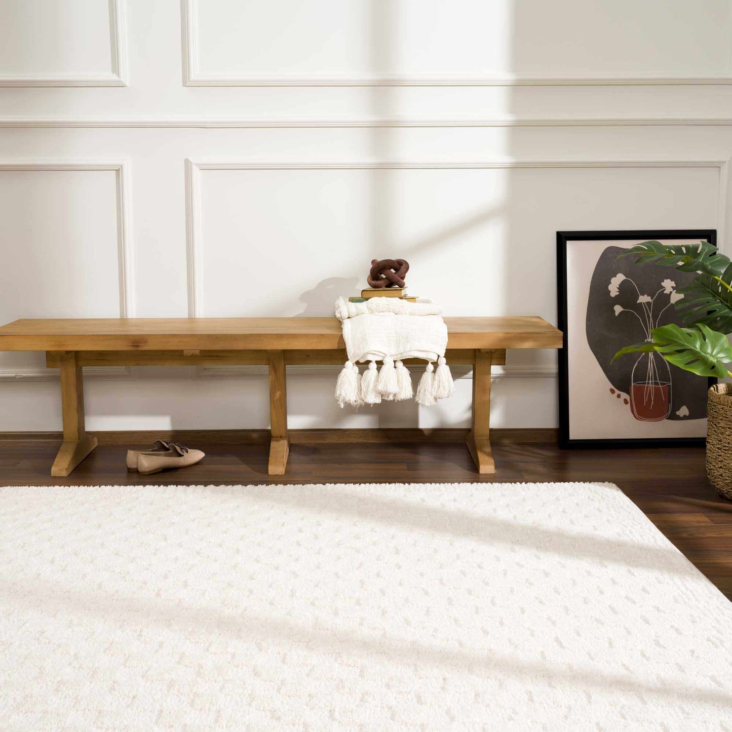 Leryn Ivory Checkered Area Rug-3