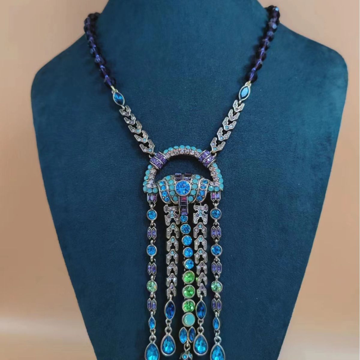 Boheemse Klassieke Etniese Styl Diamant Kwastjie Ketting