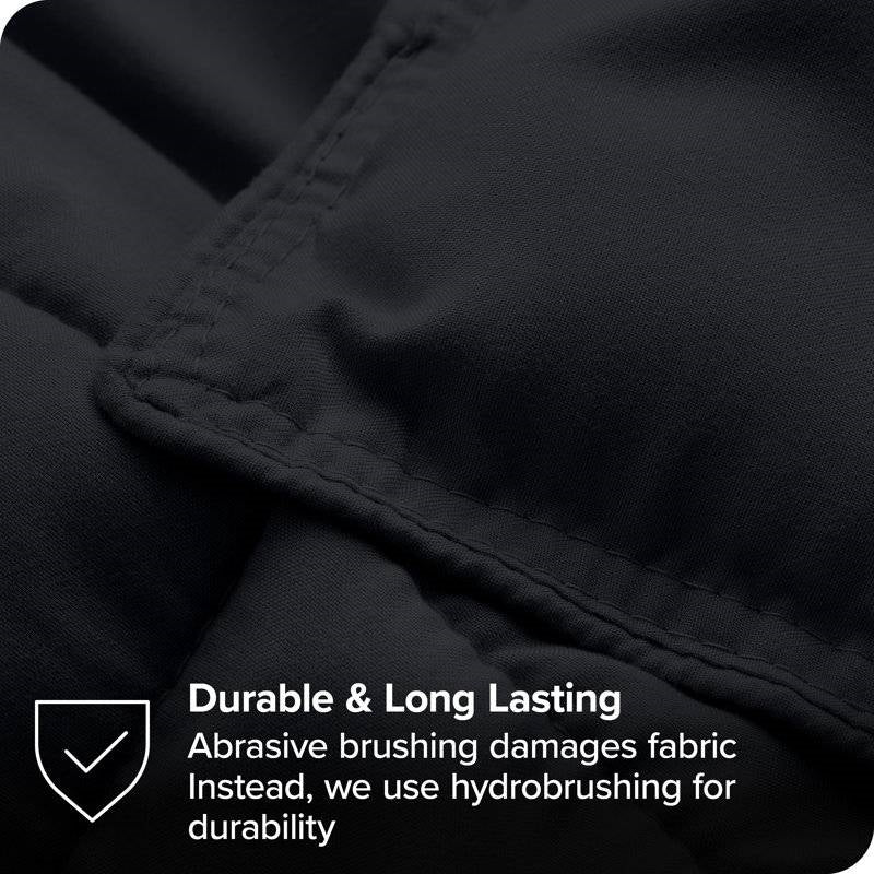 Full/Double size Luxuriously Soft Down Alternative Comforter Set in Black-2
