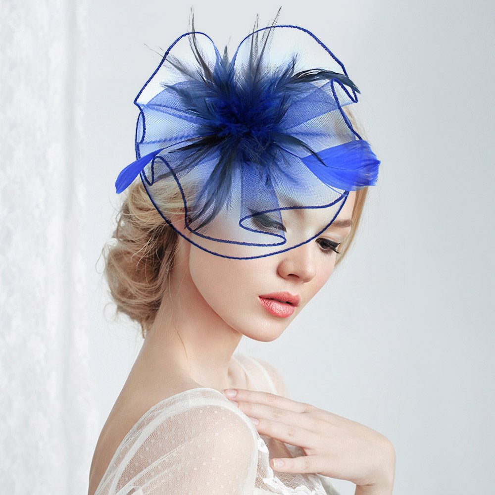 Feather Mesh Fascinator Headband