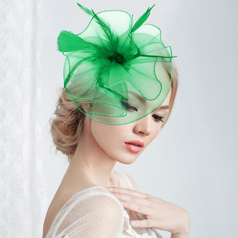 Feather Mesh Fascinator Headband