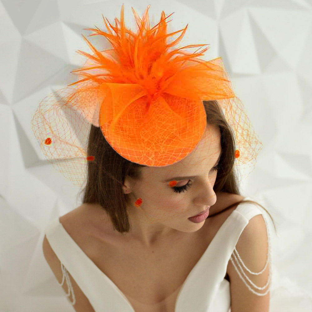 Feather Mesh Fascinator Headband