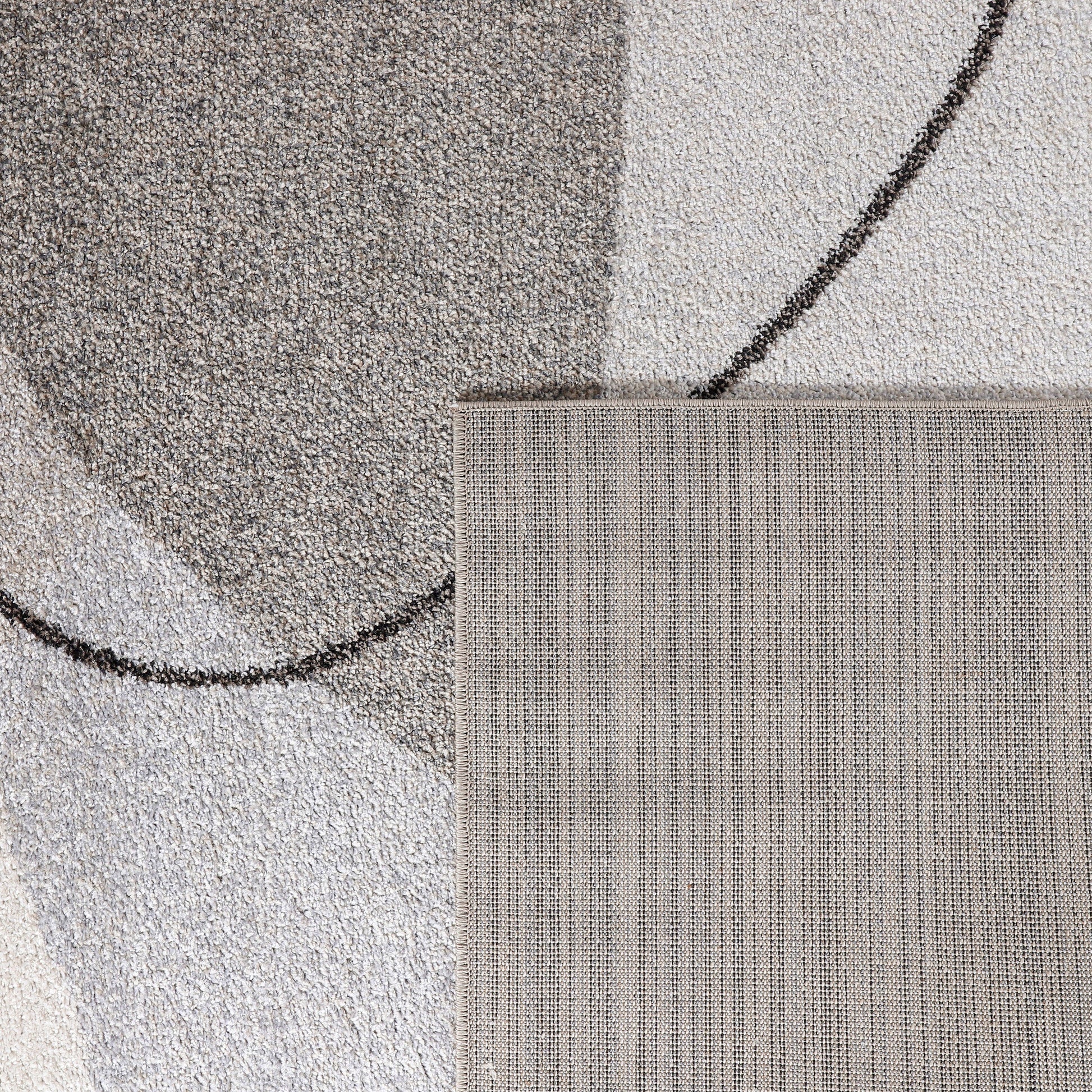 Area Rug Fiesta with Abstract Artistic Pattern in Beige and Grey-3