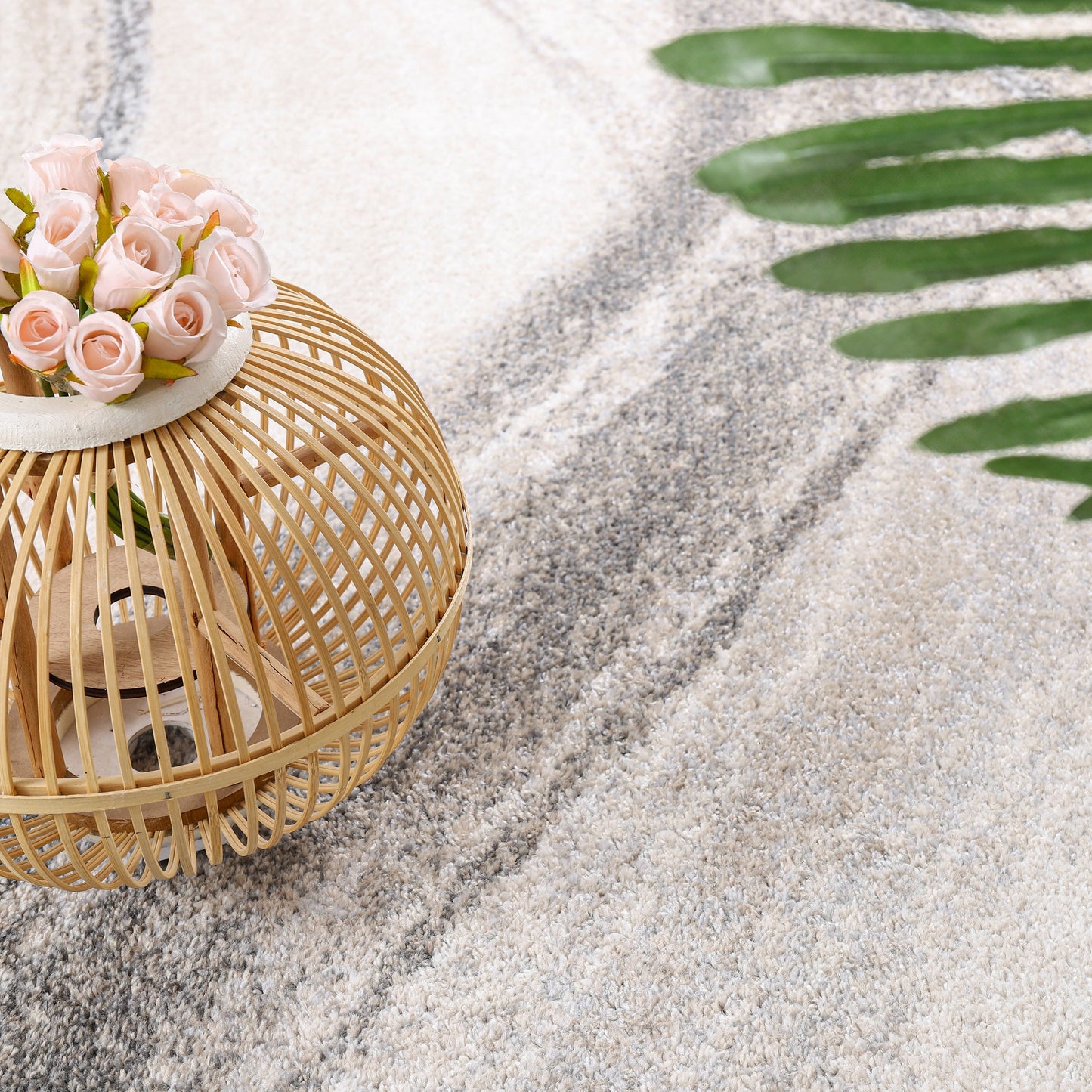Modern Area Rug Fiesta with Artistic Waves in Beige Grey-1