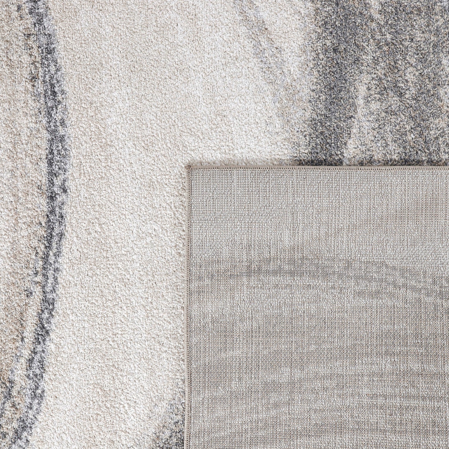Modern Area Rug Fiesta with Artistic Waves in Beige Grey-3