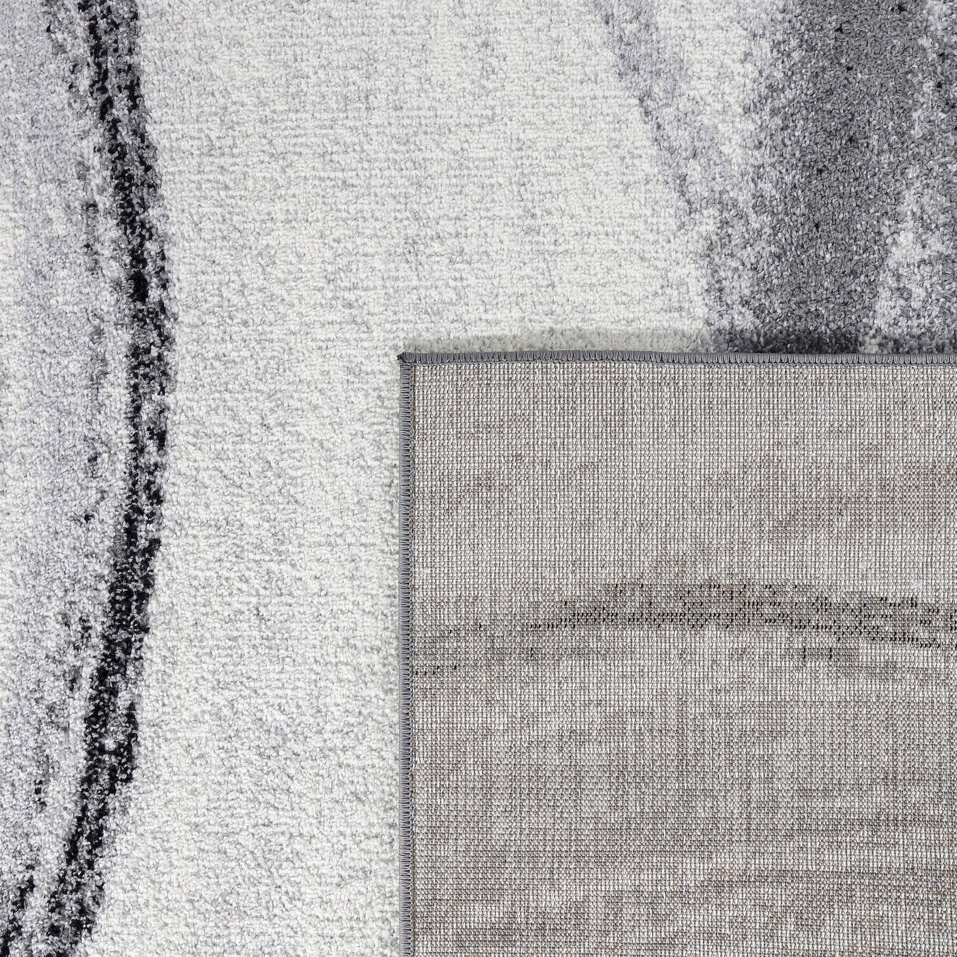 Modern Area Rug Fiesta with Artistic Waves in Grey Tones-3