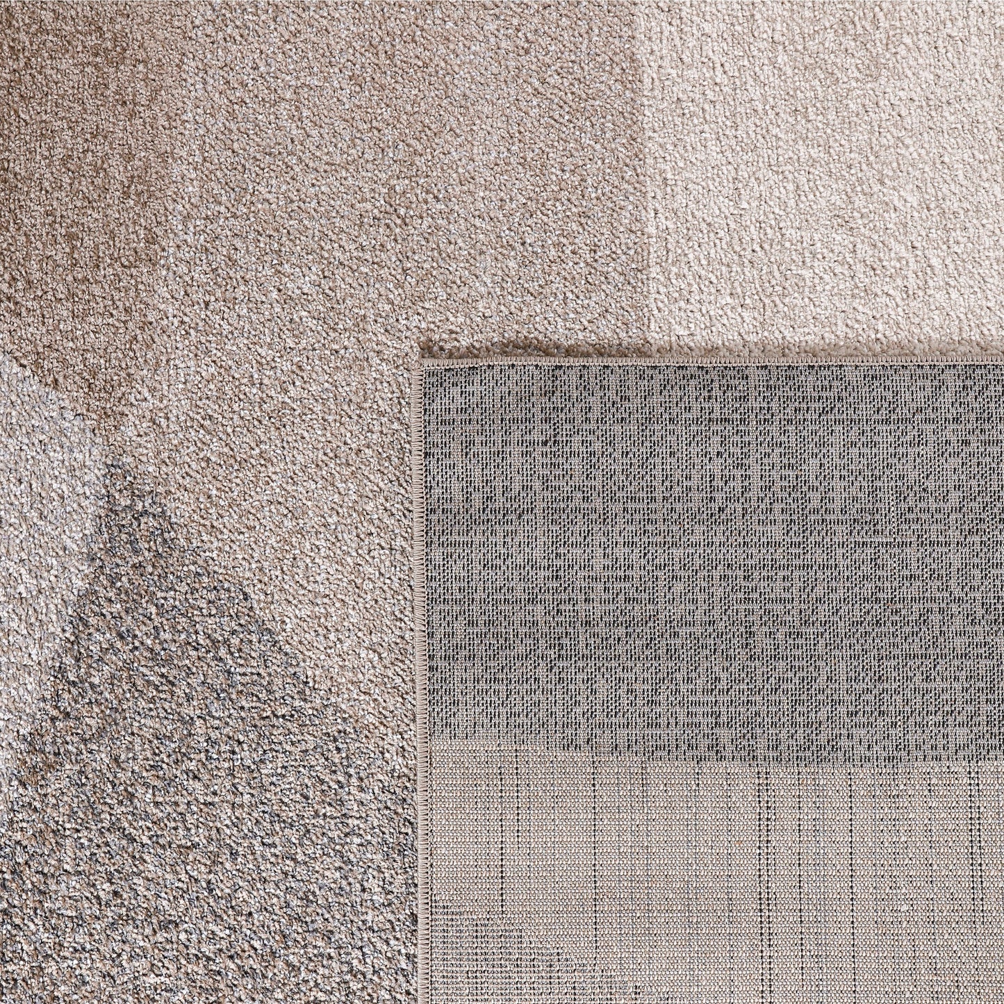 Living Room Rug Fiesta with Geometric Design in Beige Grey Cream-3