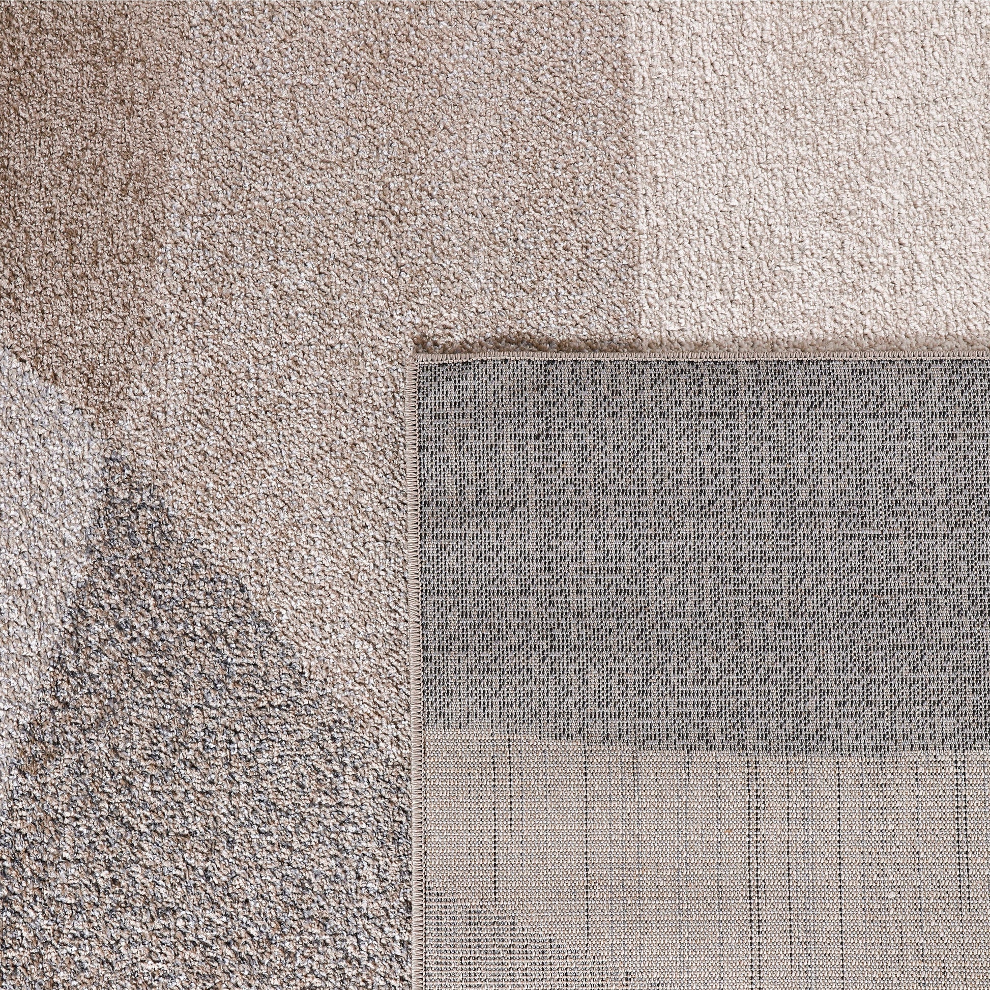 Living Room Rug Fiesta with Geometric Design in Beige Grey Cream-3