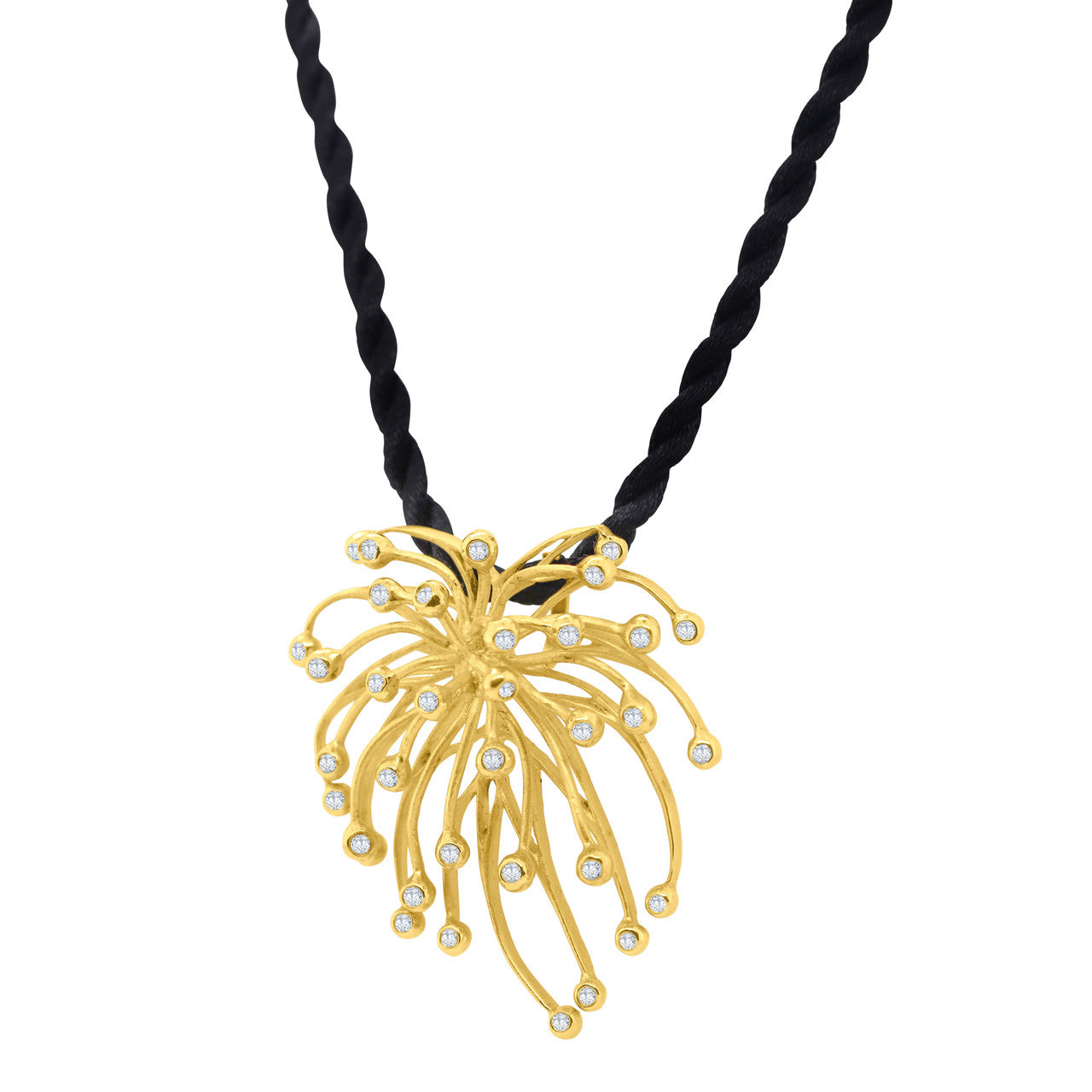Superstar Necklace. Fireworks Pendant-Diamonds in 18K Gold: Life is a Celebration!-24