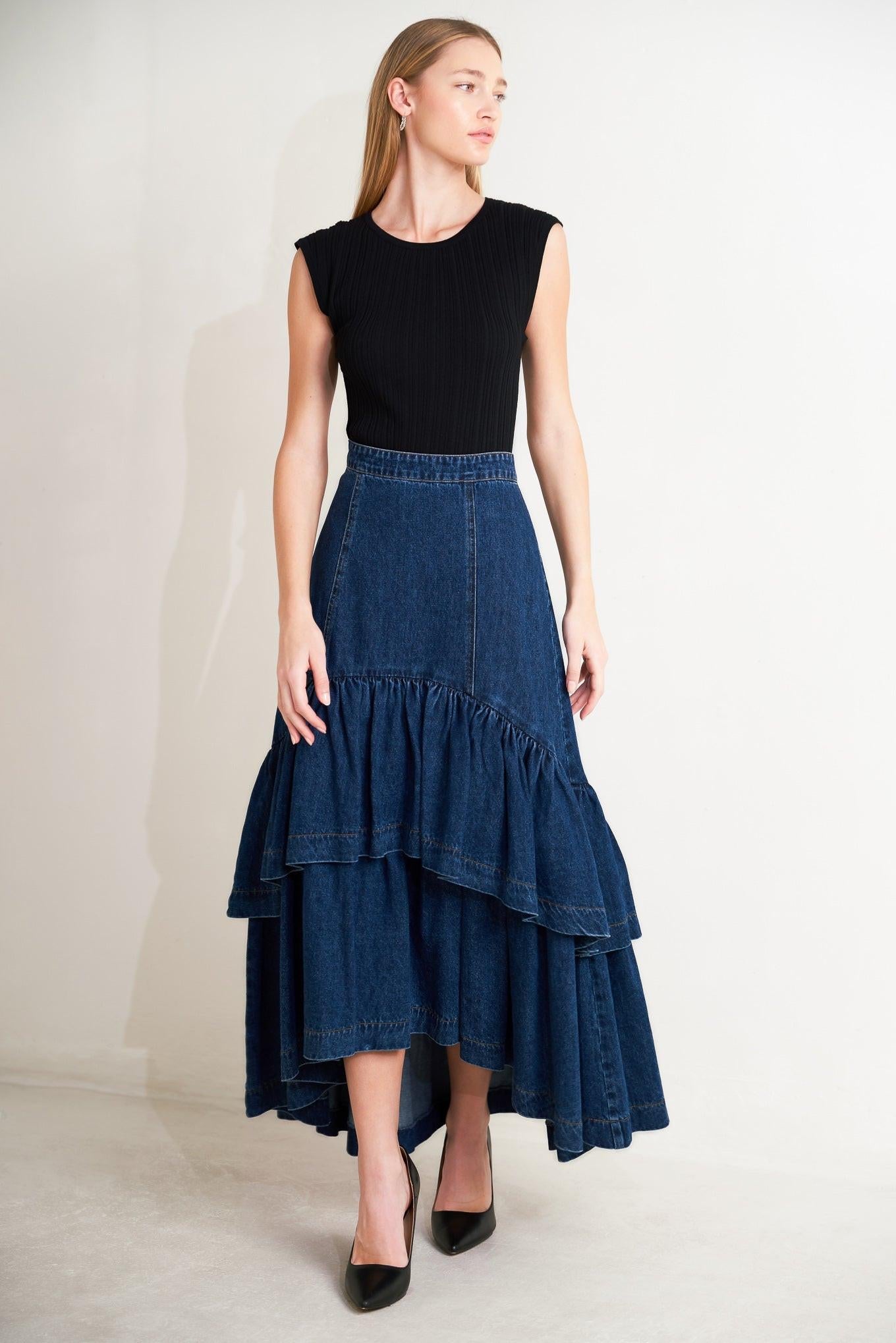[PREORDER] SUNDAY STROLL DENIM MAXI SKIRT