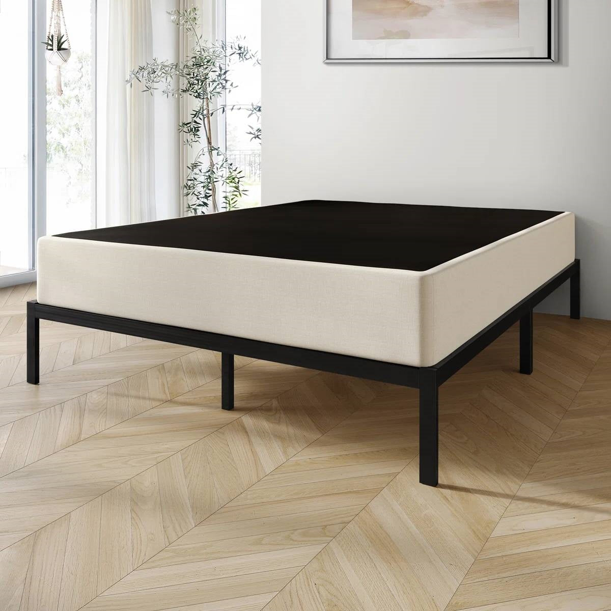 Full size 7.8-inch Metal Frame Box-Spring Foundation for Mattress with Cover-1