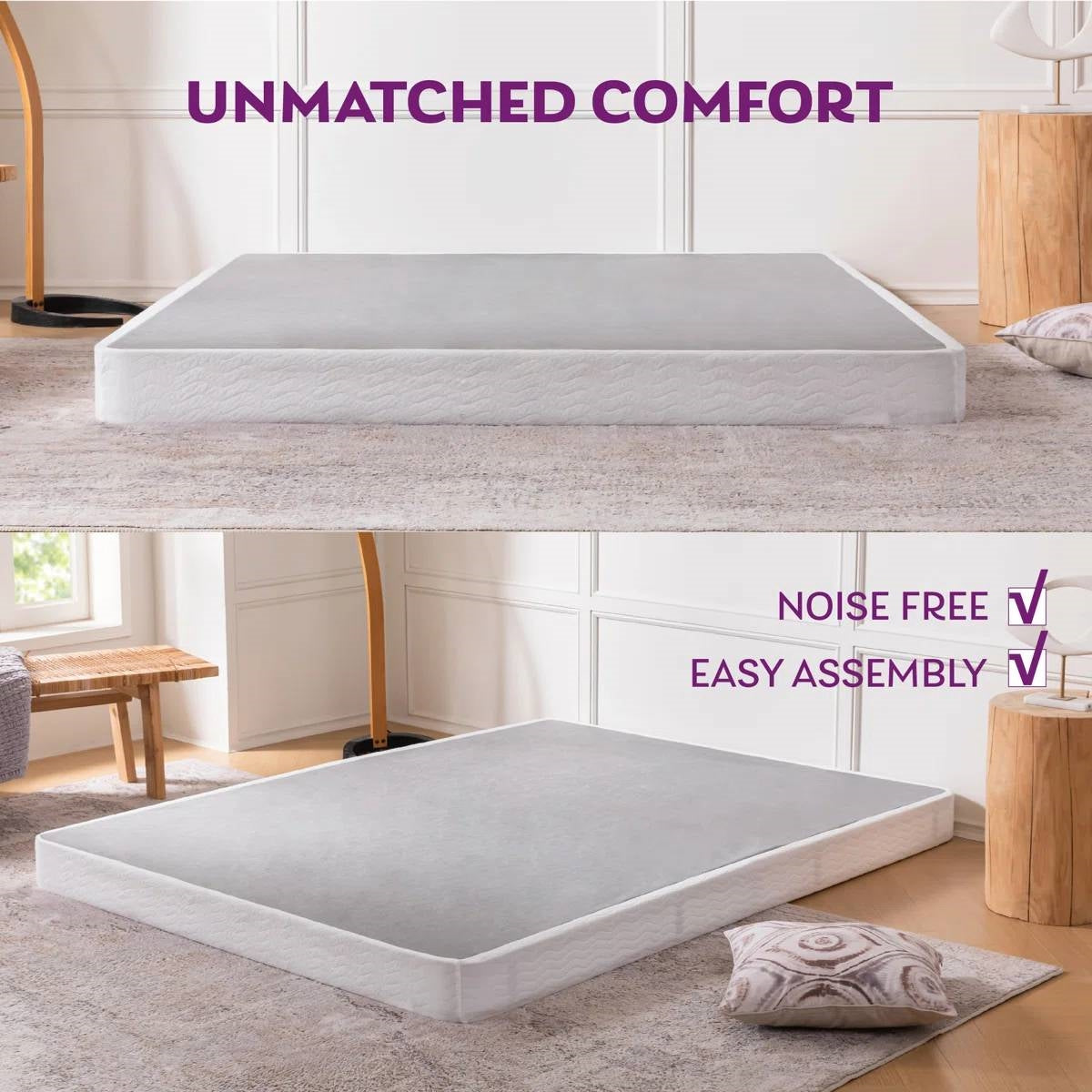 Full size 5-inch Low Profile Metal Box Spring Mattress Foundation with Cover-2