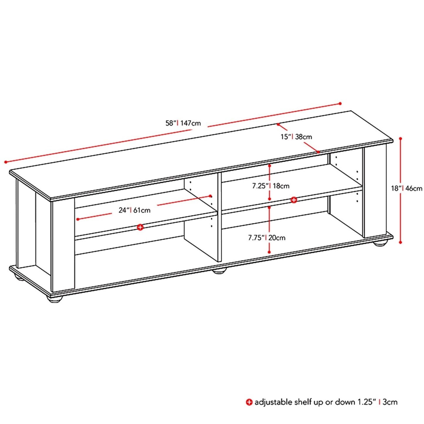 Modern Black TV Stand - Fits up to 68-inch TV-2