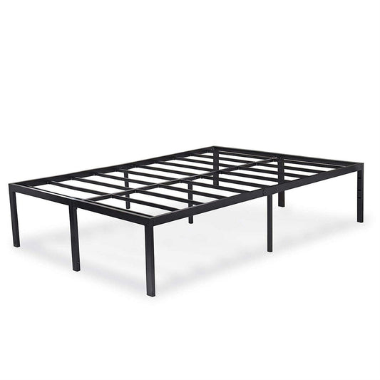 Full 18-inch High Rise Heavy Duty Black Metal Platform Bed Frame-0
