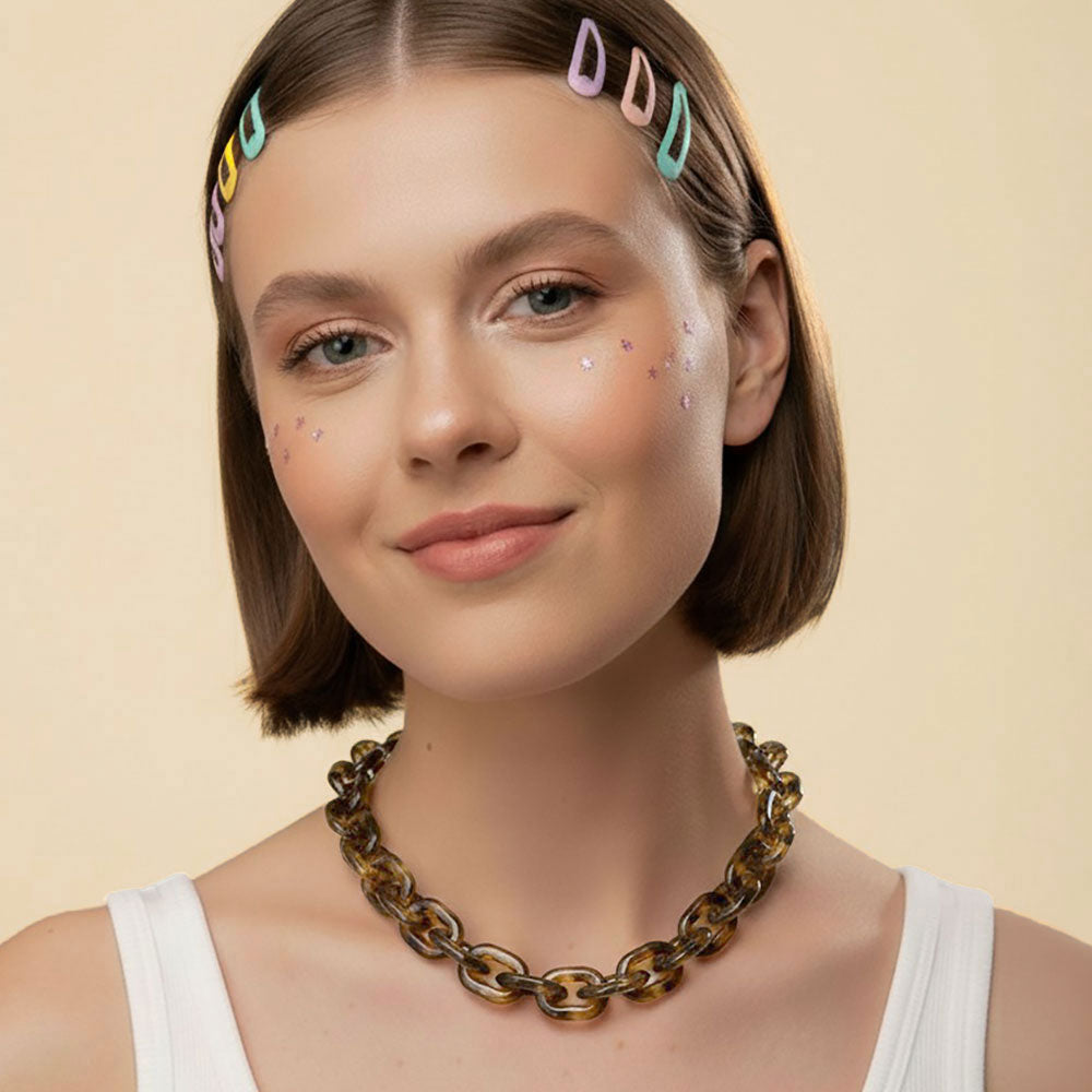 Chunky Resin Chain Link Statement Necklace