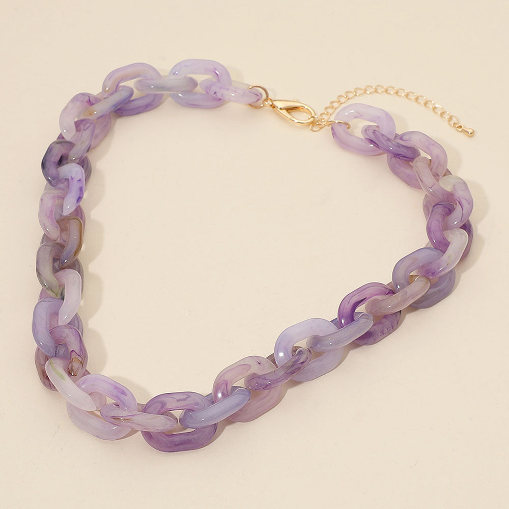 Chunky Resin Chain Link Statement Necklace