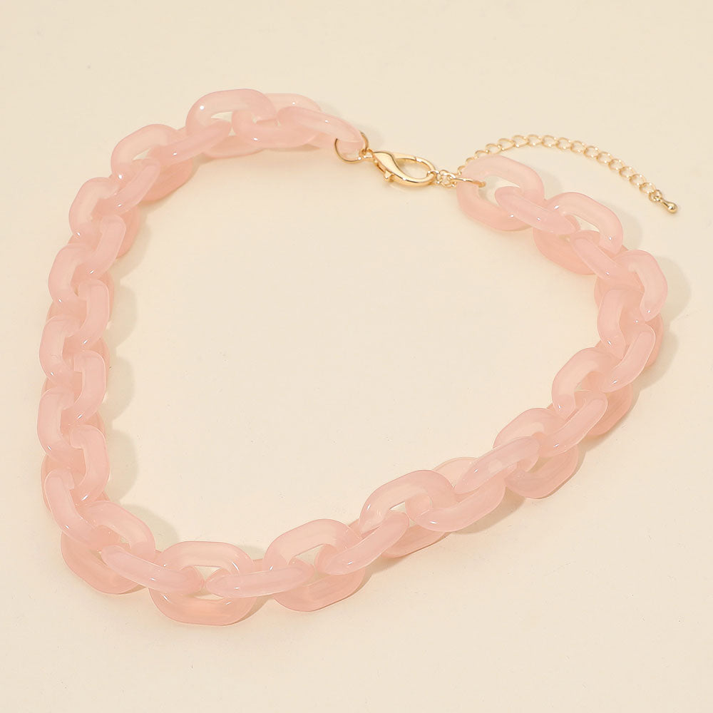Chunky Resin Chain Link Statement Necklace