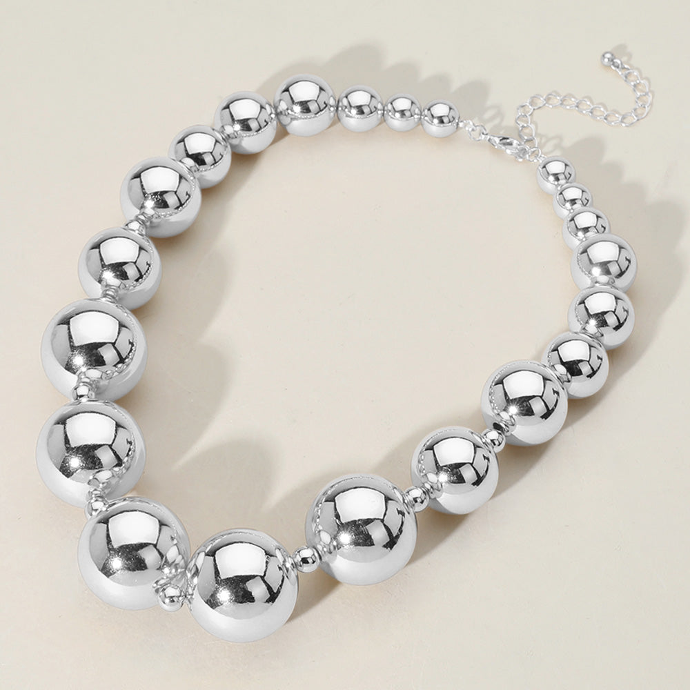 Chunky Metal Ball Beaded Necklace