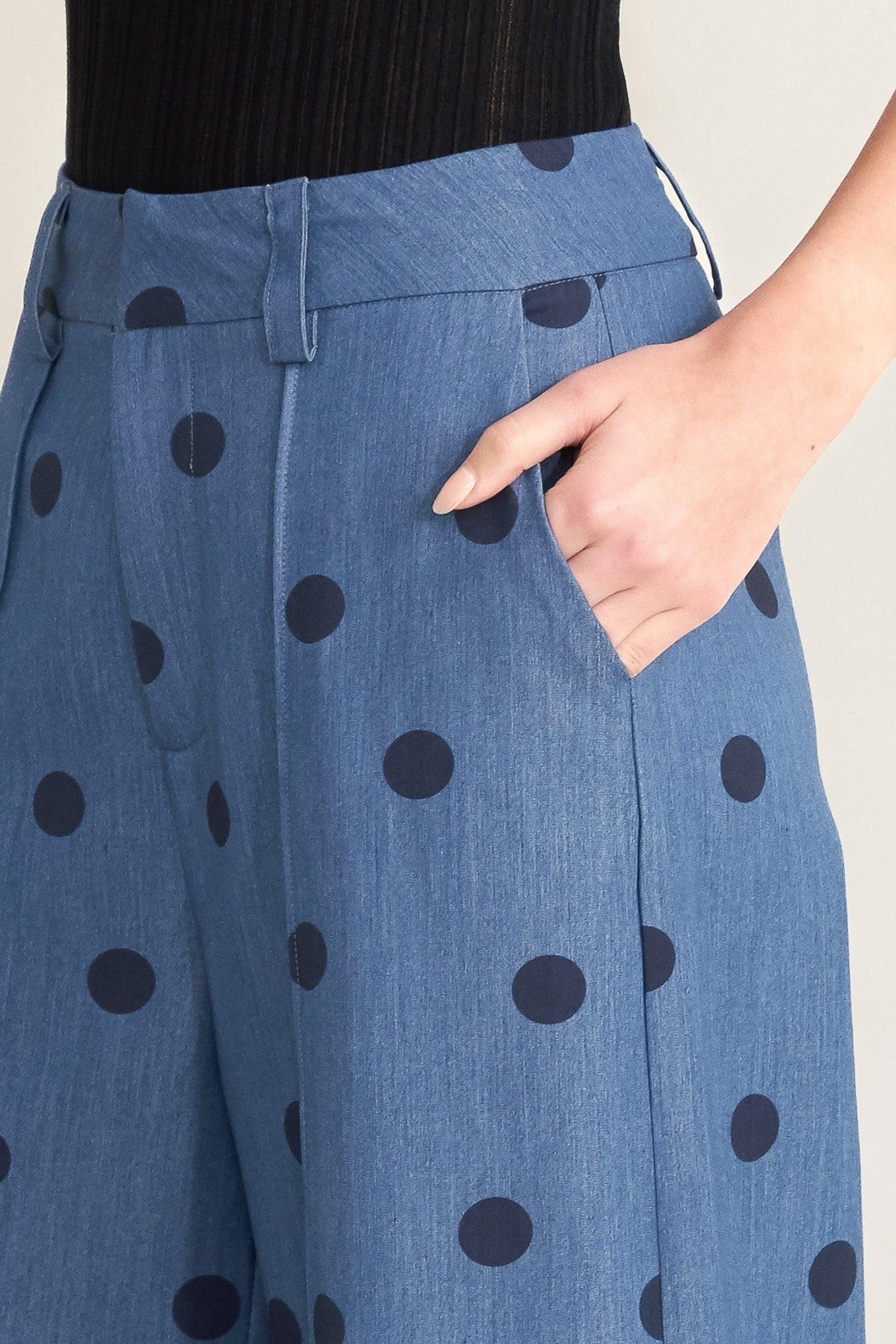 [PREORDER] MIDNIGHT POLKA WOVEN PANTS