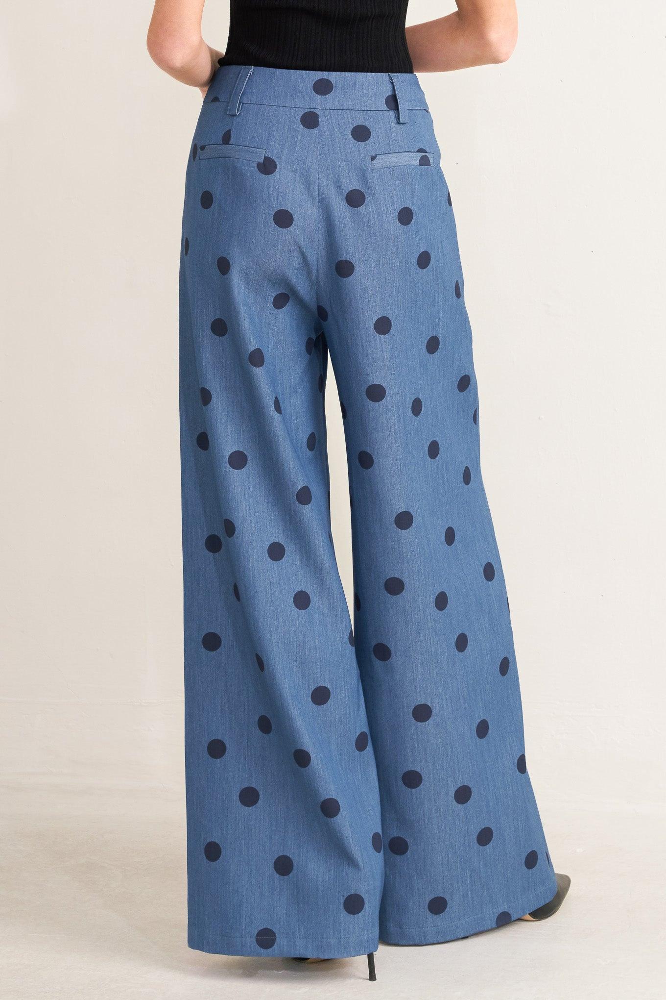 [PREORDER] MIDNIGHT POLKA WOVEN PANTS