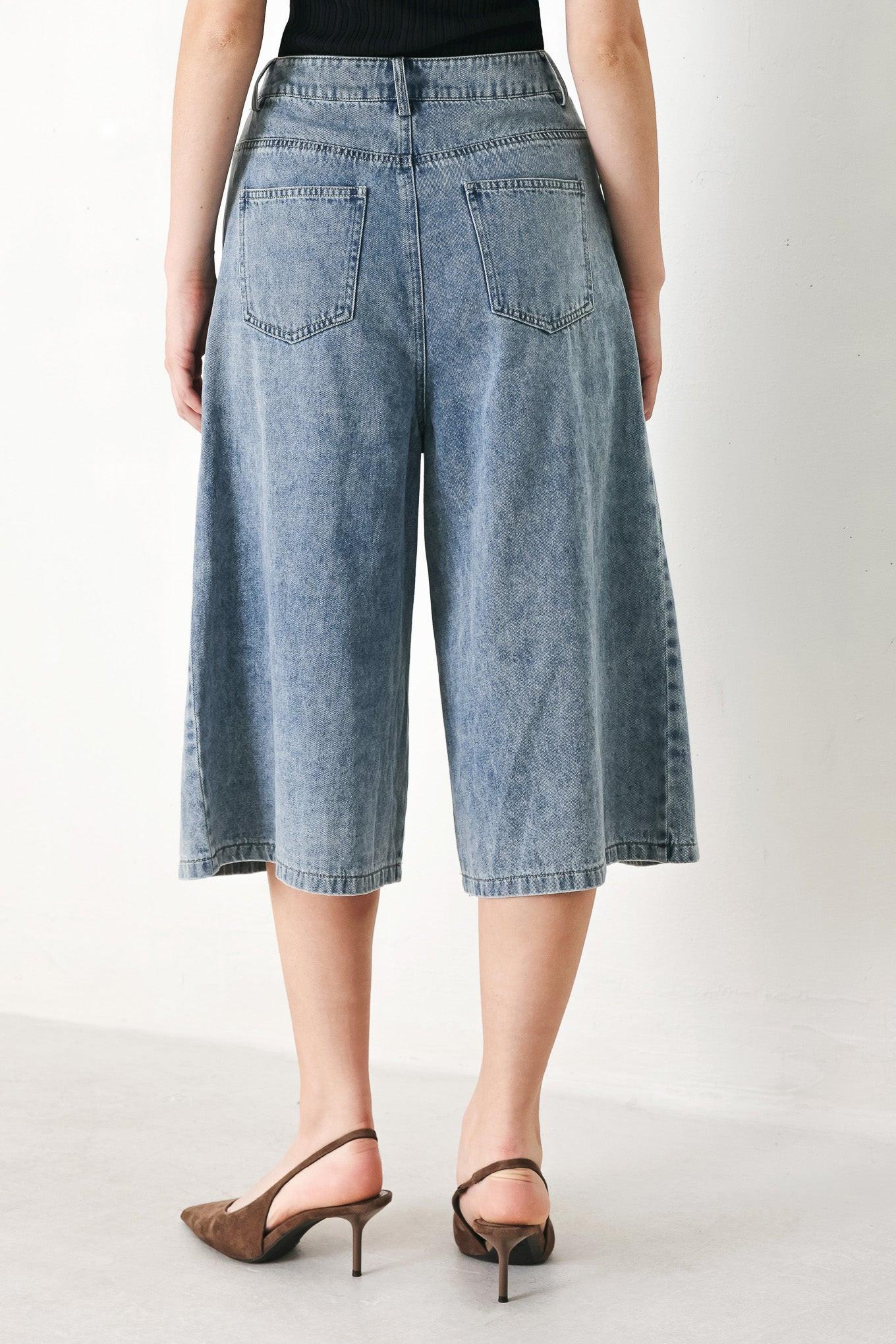 [PREORDER] SKY CHARMER DENIM CULOTTE PANTS