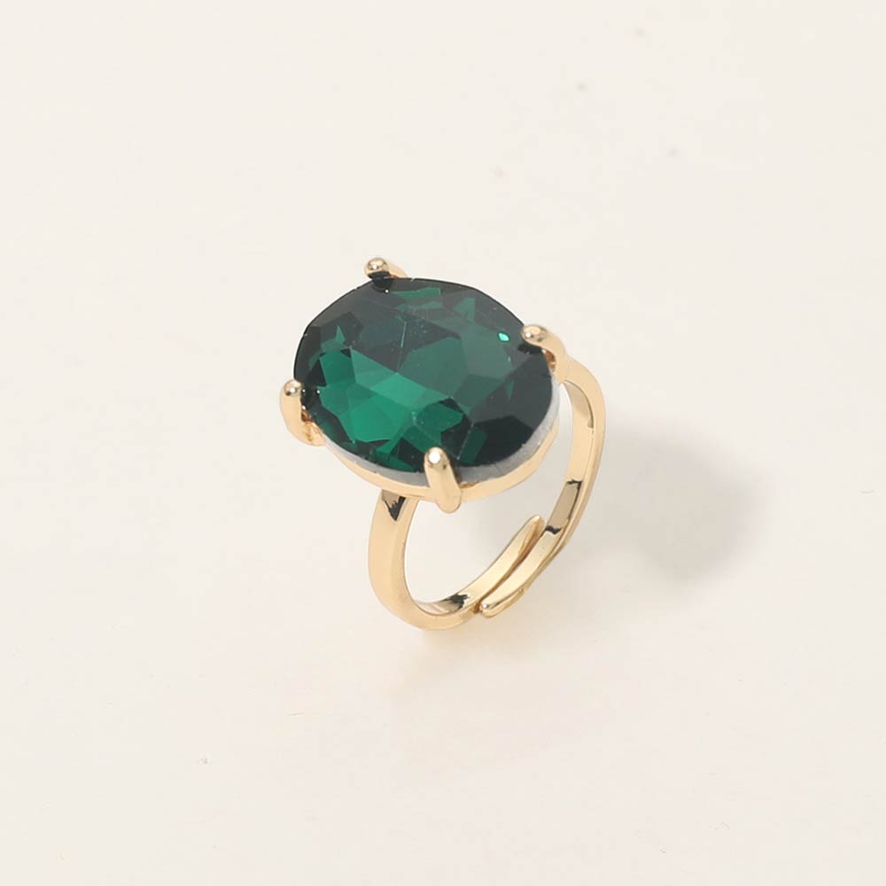 Bold Oval Stone Cluster Accent Adjustable Ring
