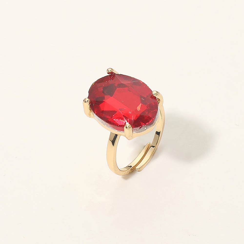 Bold Oval Stone Cluster Accent Adjustable Ring