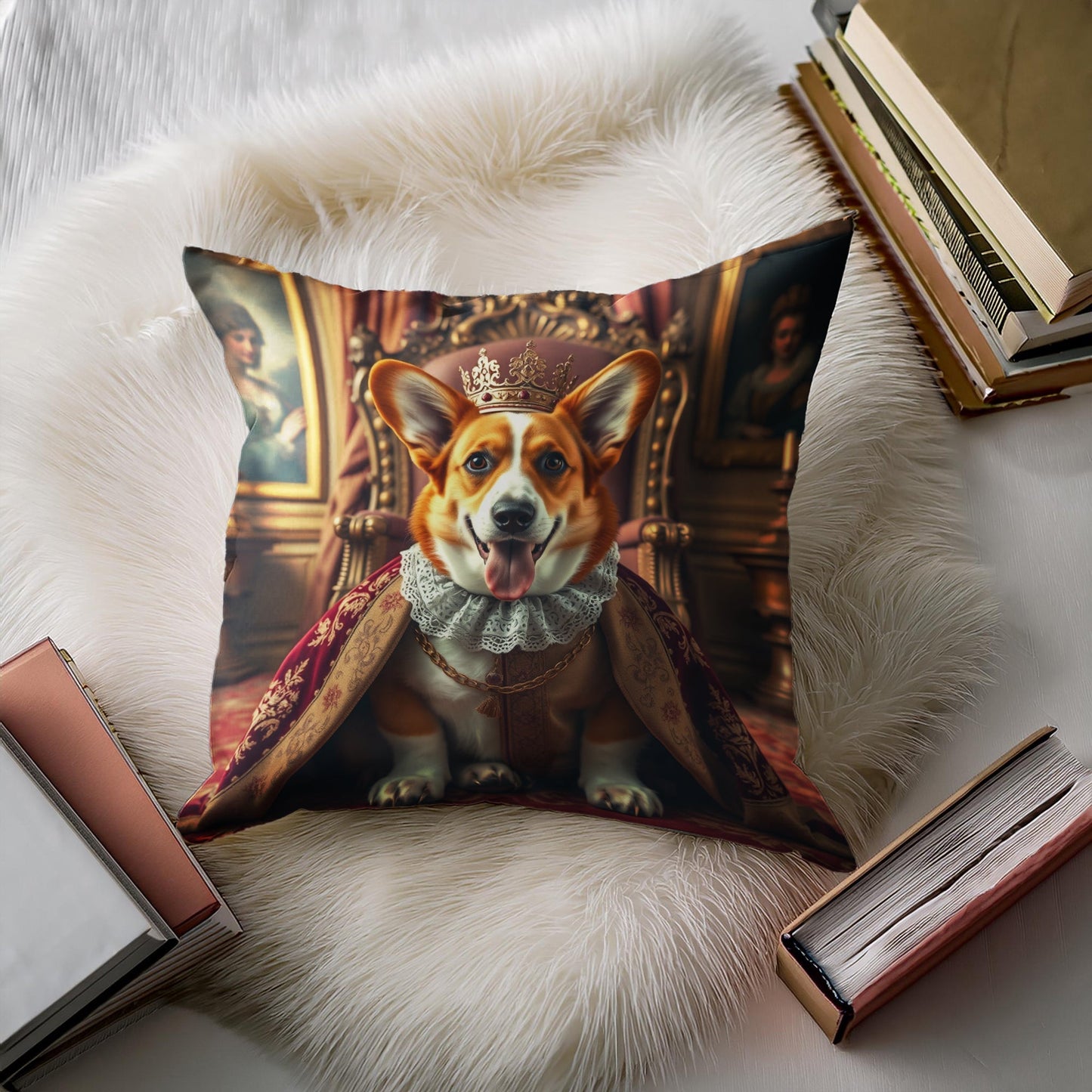 Vintage Dog Throw Pillow-1