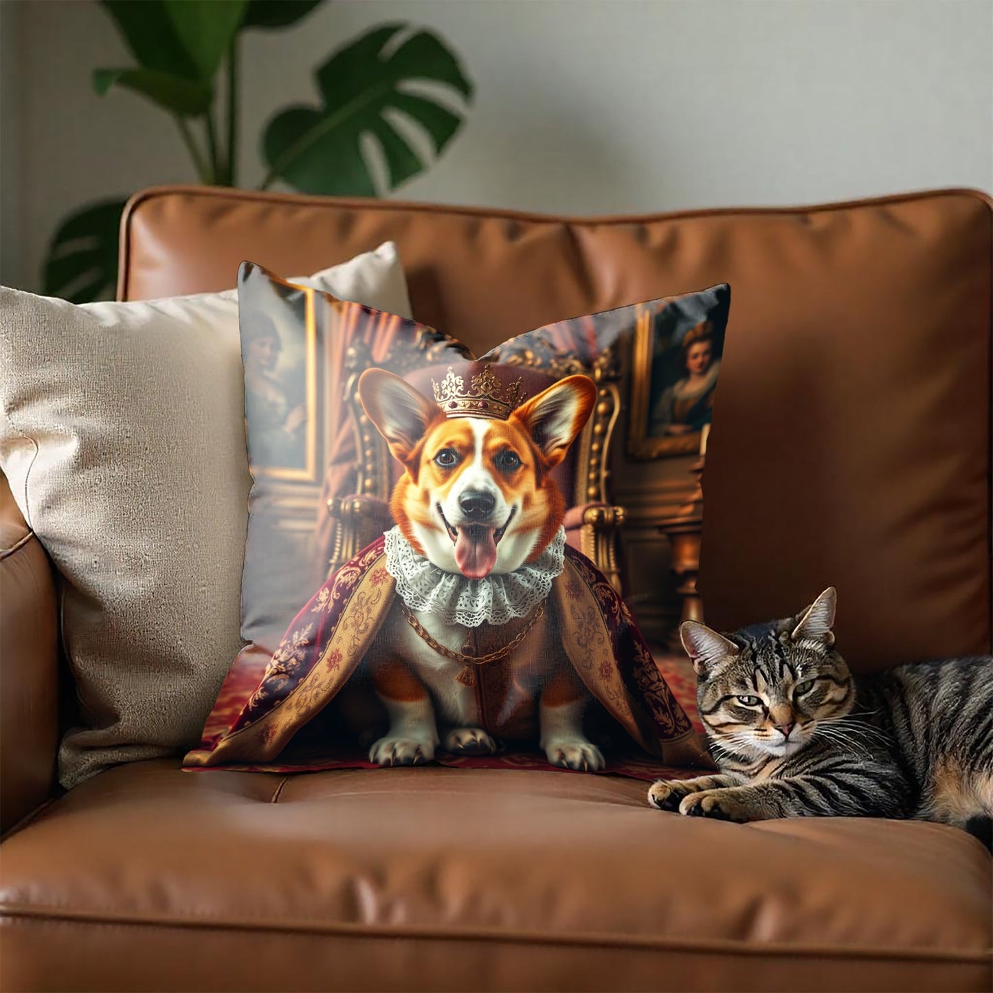 Vintage Dog Throw Pillow-4