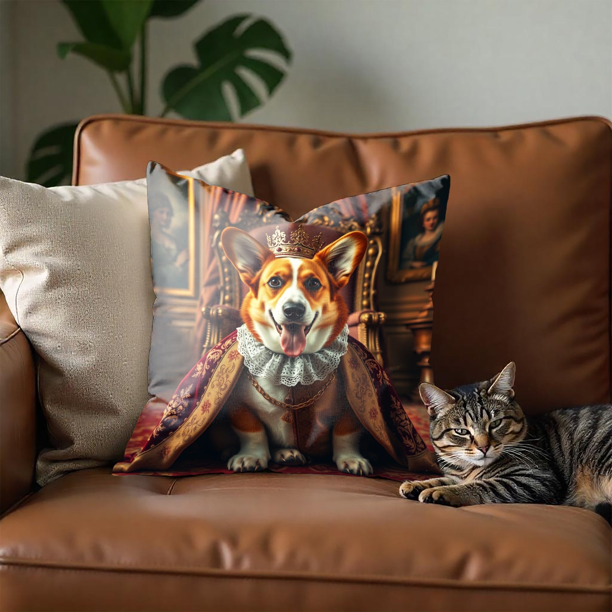 Vintage Dog Throw Pillow-4