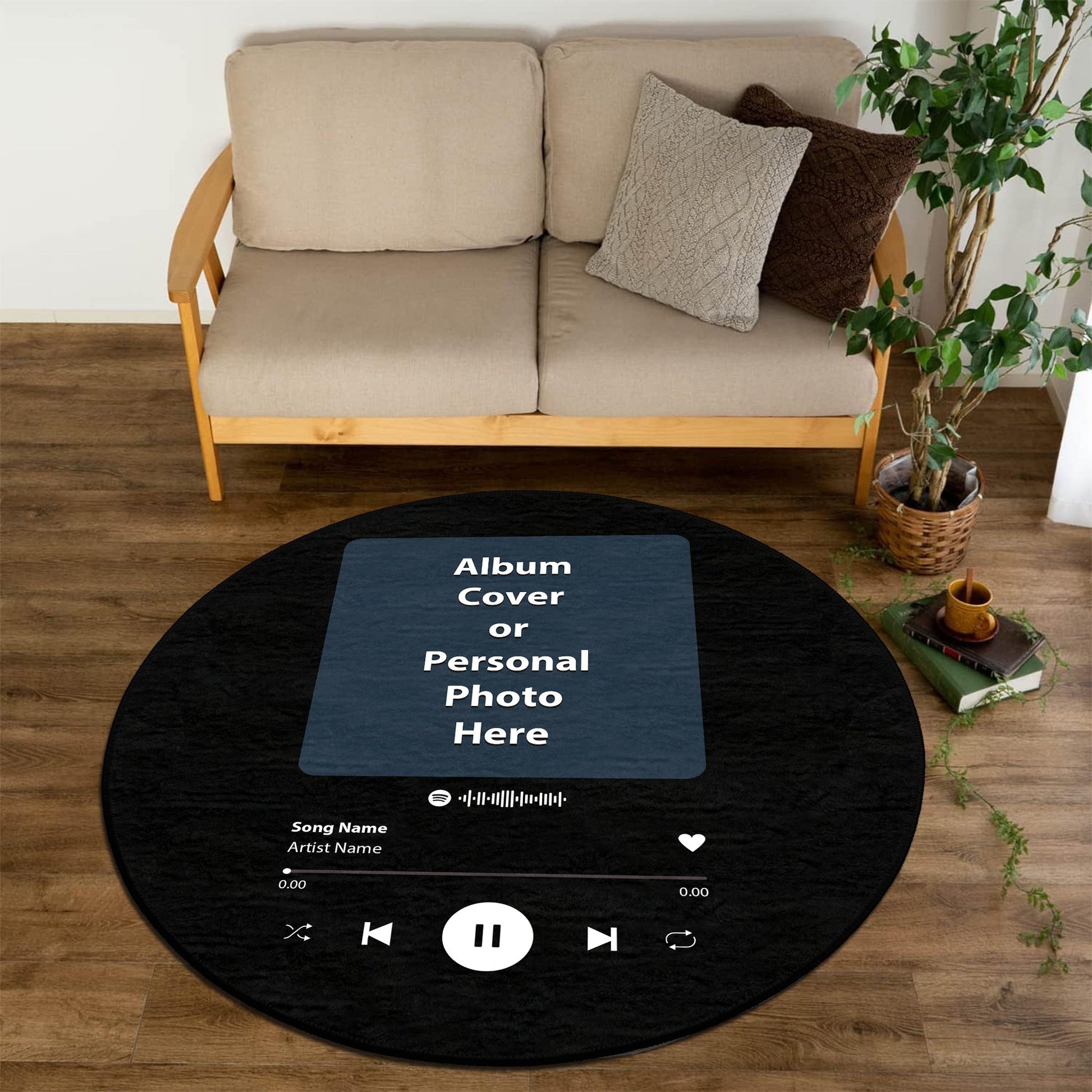 Custom Round Spotify Rug-3
