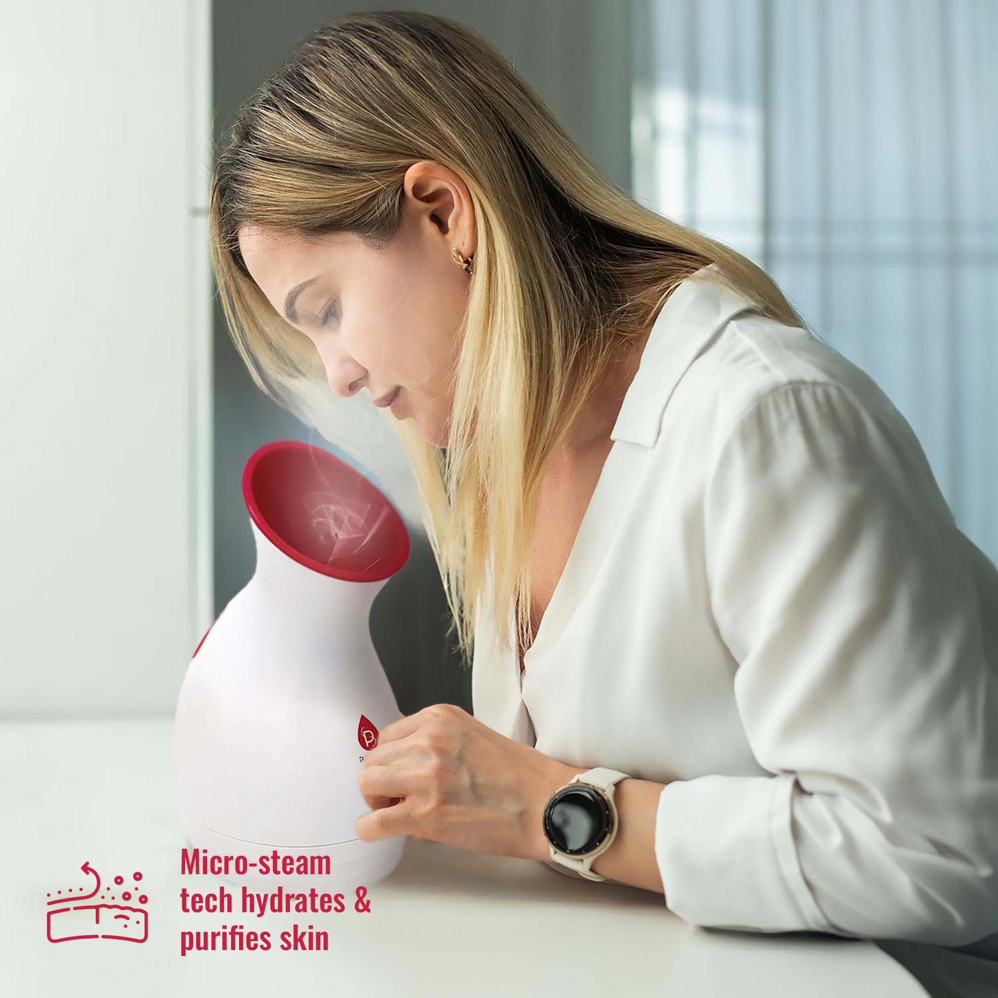 Pursonic Facial Steamer Hot Mist Moisturizing Spa: Nourish Skin Completely Extract Blackheads, Unclog Pores, Relieve Acne and Sunburn, Rejuvenate and Hydrate Your Skin for a Youthful Complexion-3