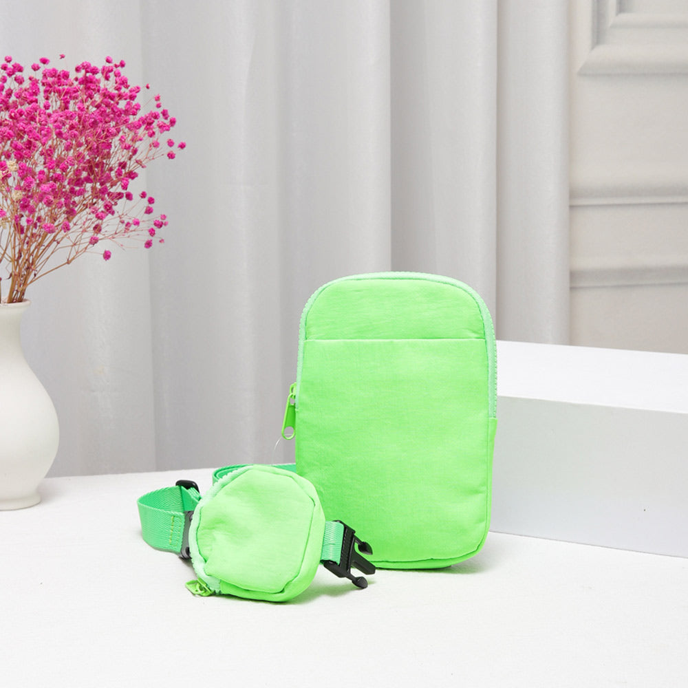 Solid Nylon Sling Bag Crossbody Bag