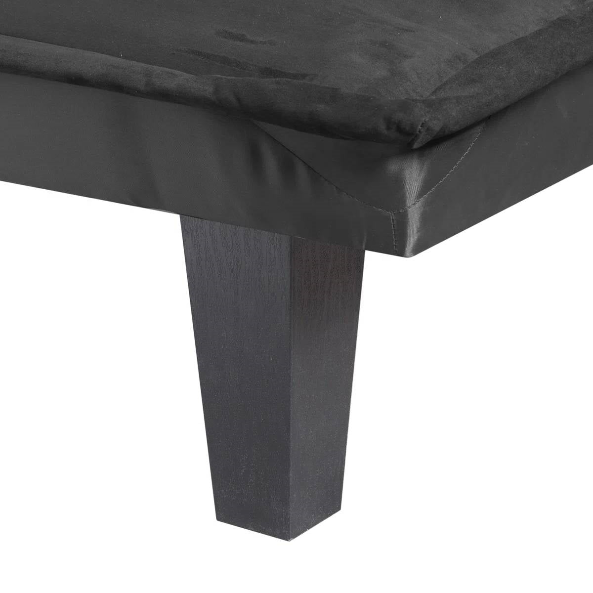 Black Faux Suede Upholstered Futon Sleeper Sofa Bed-2
