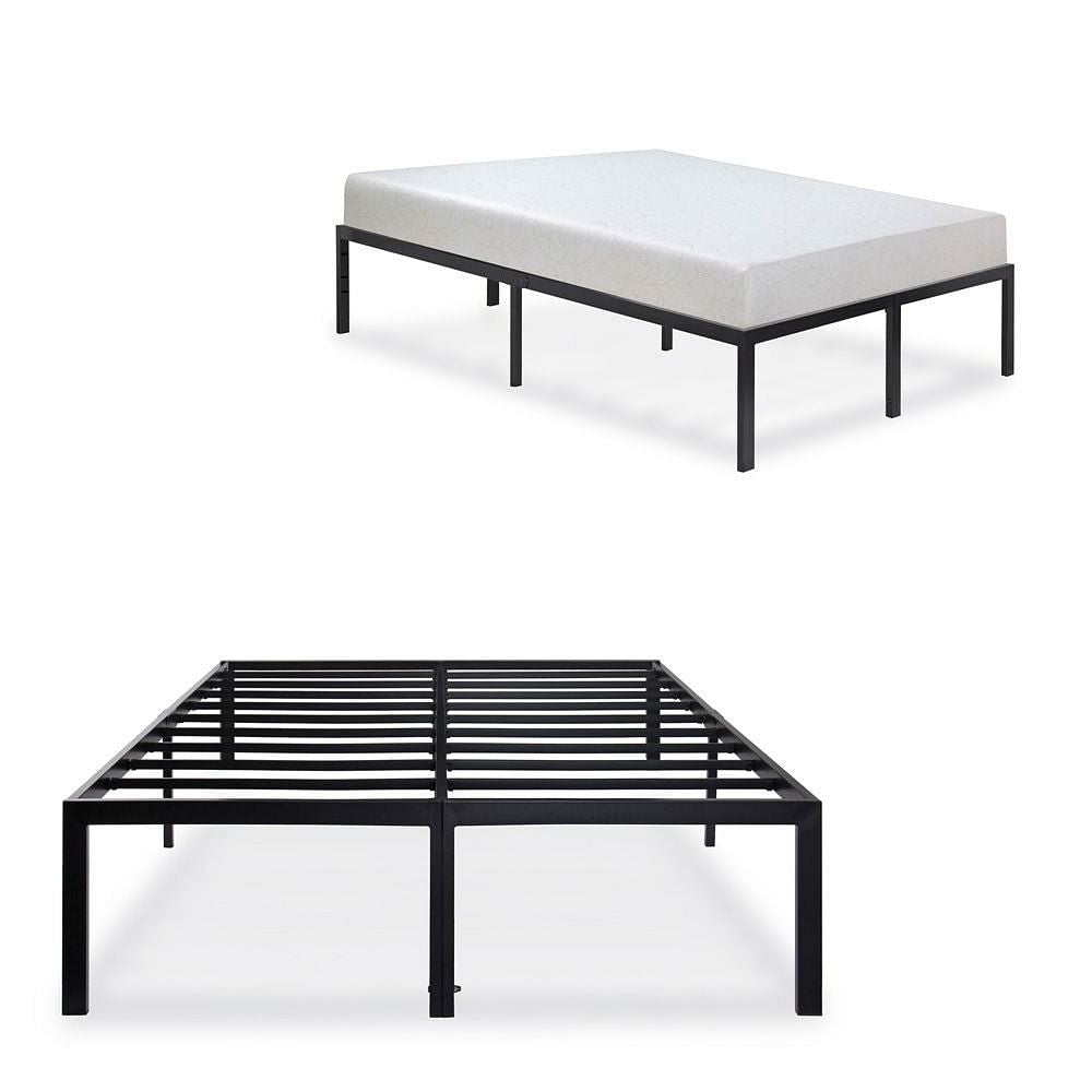 Full size Heavy Duty Black Metal Platform Bed Frame-0