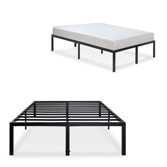 Full size Heavy Duty Black Metal Platform Bed Frame-0