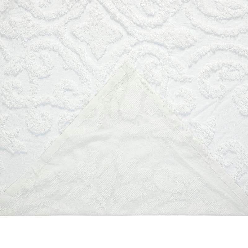 Full Size 100-Percent Cotton Chenille 3-Piece Coverlet Bedspread Set in White-4